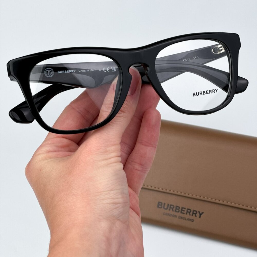 Burberry BE2409 3001 BRAND NEW Eyeglasses Black Square Unisex